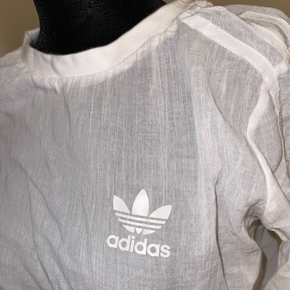 Adidas Sheer White Crewneck Sweatshirt - Picture 6 of 8